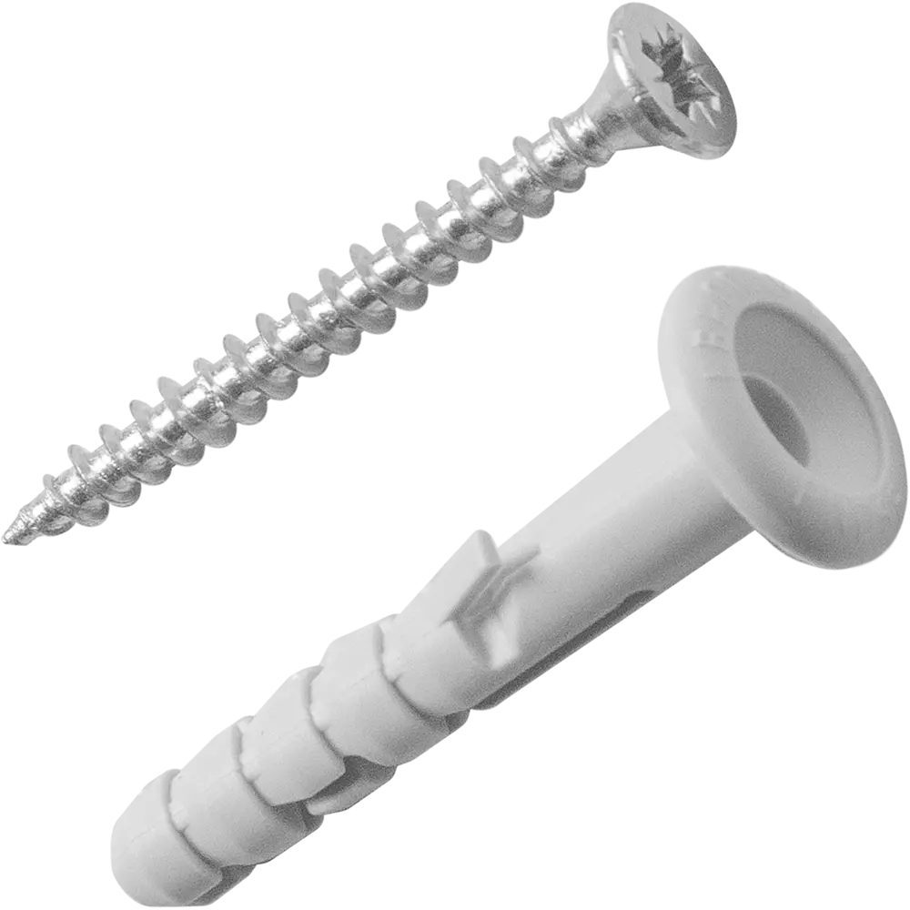 Дюбель потайной Standers PND 6F 6х40 мм с шурупом для легких креплений 83387804 STLM-0040740