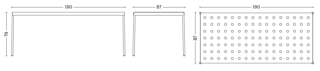 Прямоугольный садовый стол с порошковым покрытием Hay балкон ARCH-00064487 - Вид №30
