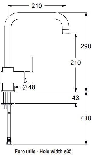 GUGLIELMI Кухонный смеситель, однорычажный, с поворотным изливом Sprint pro Fgsp32105 - Вид №1