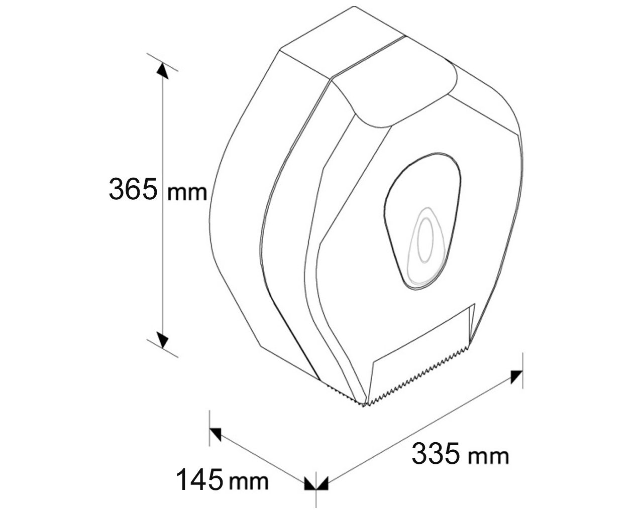 BTN001 Держатель для туалетной бумаги TOP MEGA, пластик АБС, белый, синее окошко Merida  - Вид №1