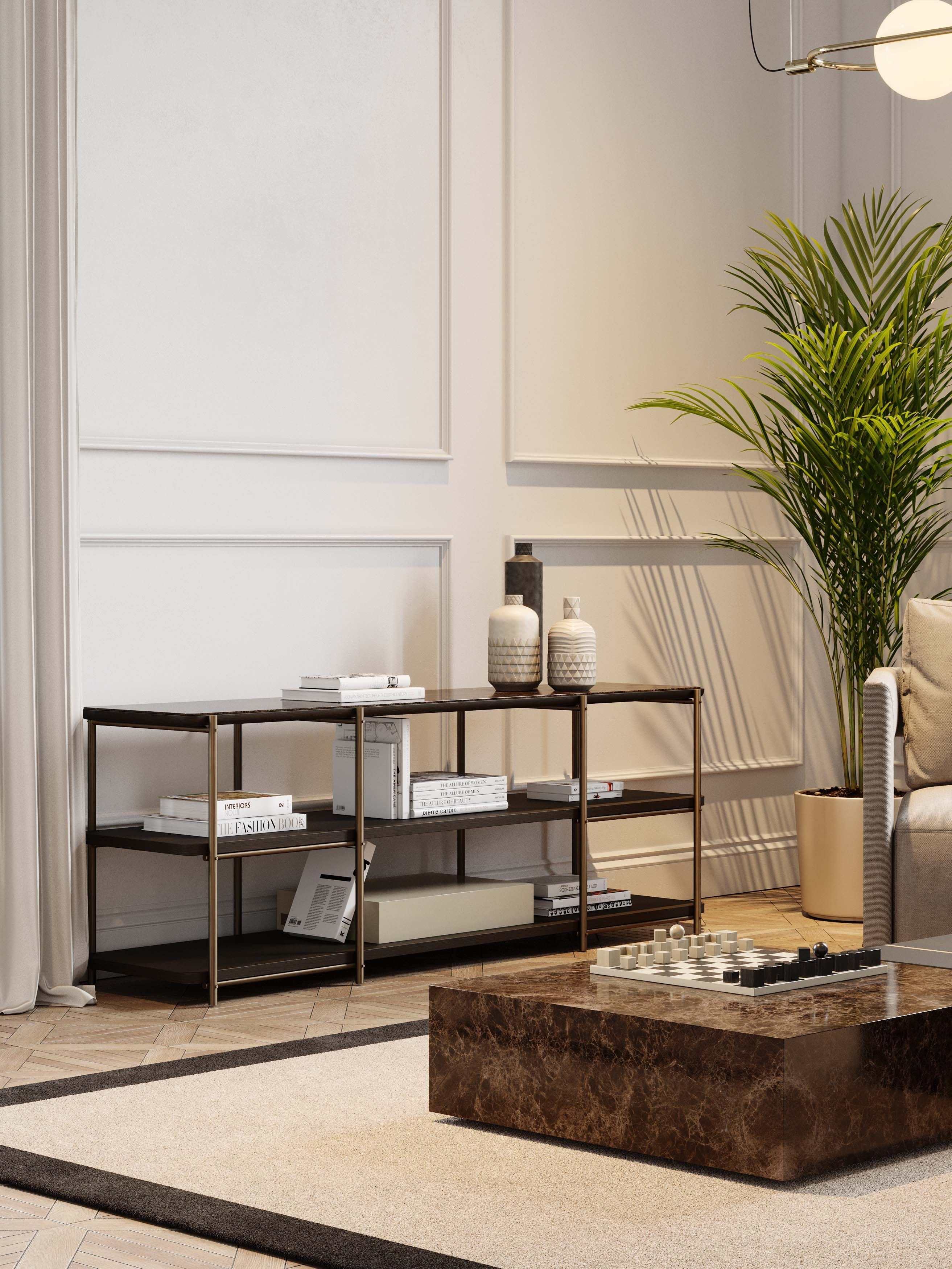 Прямоугольная консоль с бронзовыми и мраморными столешницами Stylish Club His &amp ARCH-00108194 - Вид №13