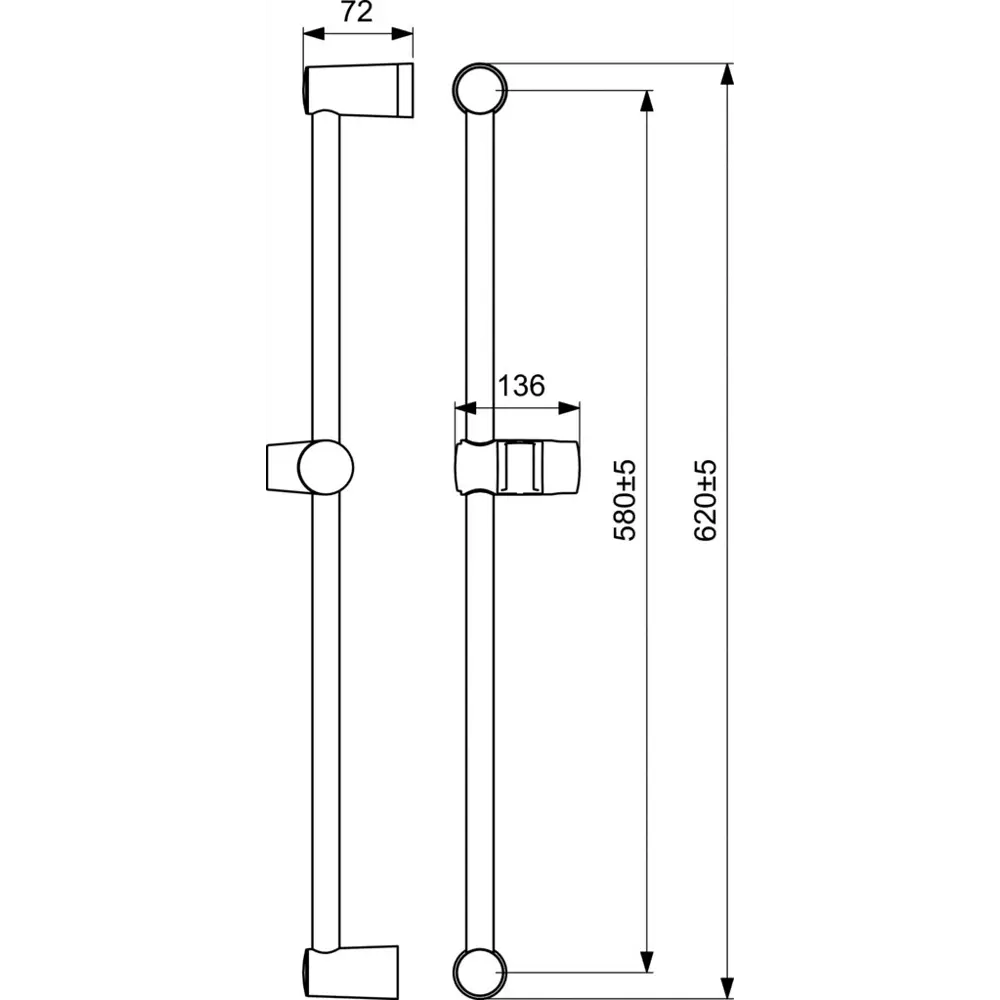 Штанга для душа Vidima Fresh BA196AA 60 см цвет хром 10835423 STLM-2106258 - Вид №4