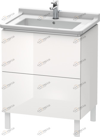LC660802222 L-Cube Тумбочка напольная Белый глянцевый декор Duravit