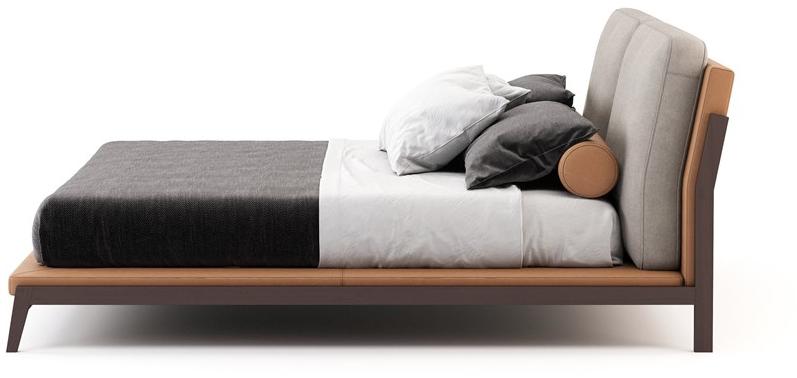 Stylish Club Двуспальная кровать Camel с мягким изголовьем Milos Scf.ml15 - Вид №1