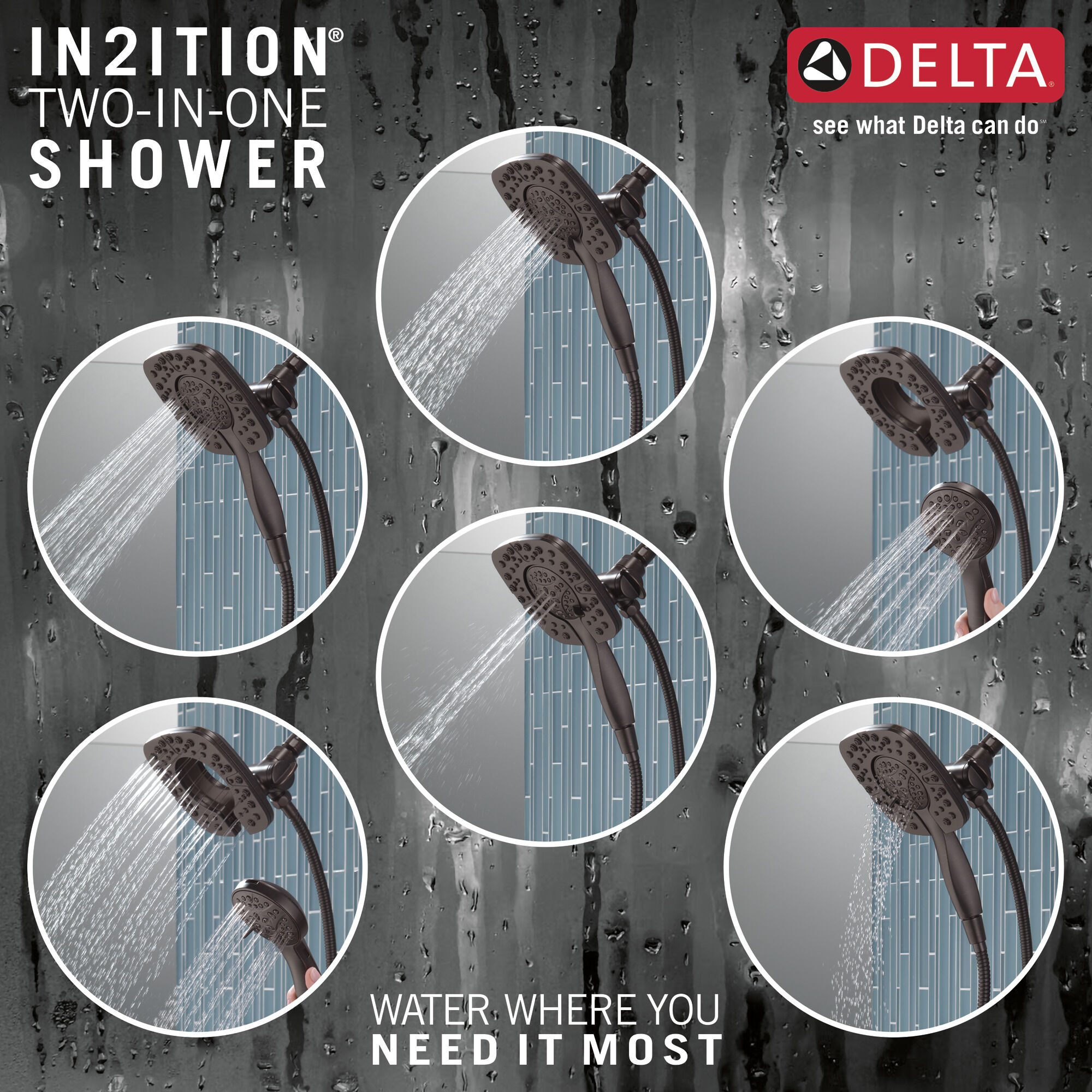 58498-RB In2ition HSSH 1,75 галлона в минуту, 4 настройки Delta Faucet Universal Showering Венецианская бронза  - Вид №2