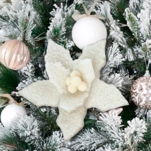 89381630 Украшение елочное «Цветок», 24x15.5 см, цвет белый STLM-1426083