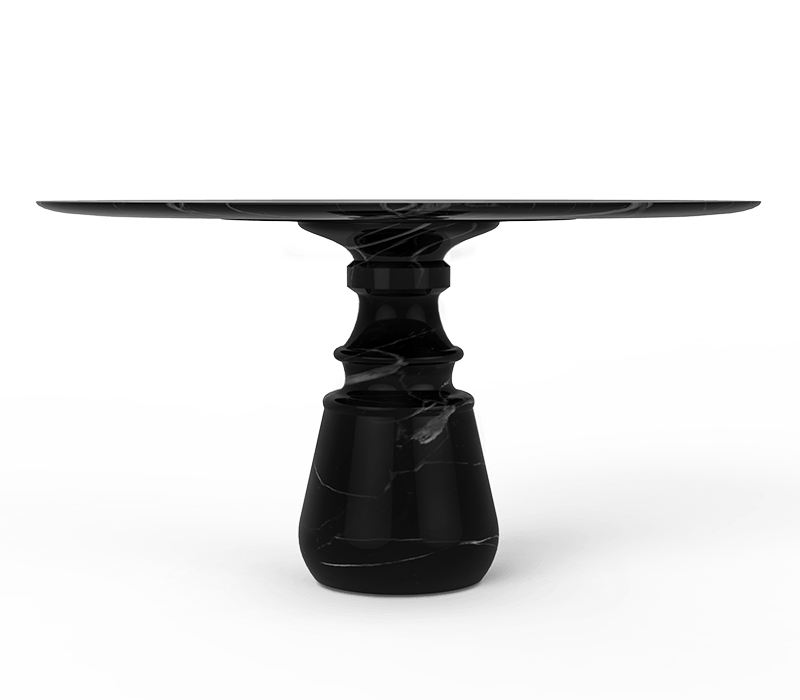 0-172 Круглый обеденный стол Pietra Nero Marquina Boca Do Lobo  - Вид №1