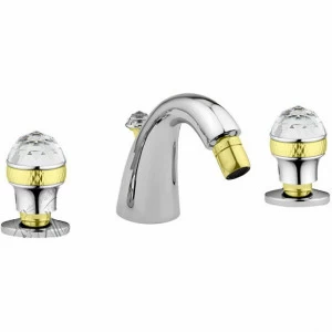 Смеситель MIGLIORE Axo Swarovski ML.AXO-625F.CRDO для биде - хром/золото, на 3 отверстия