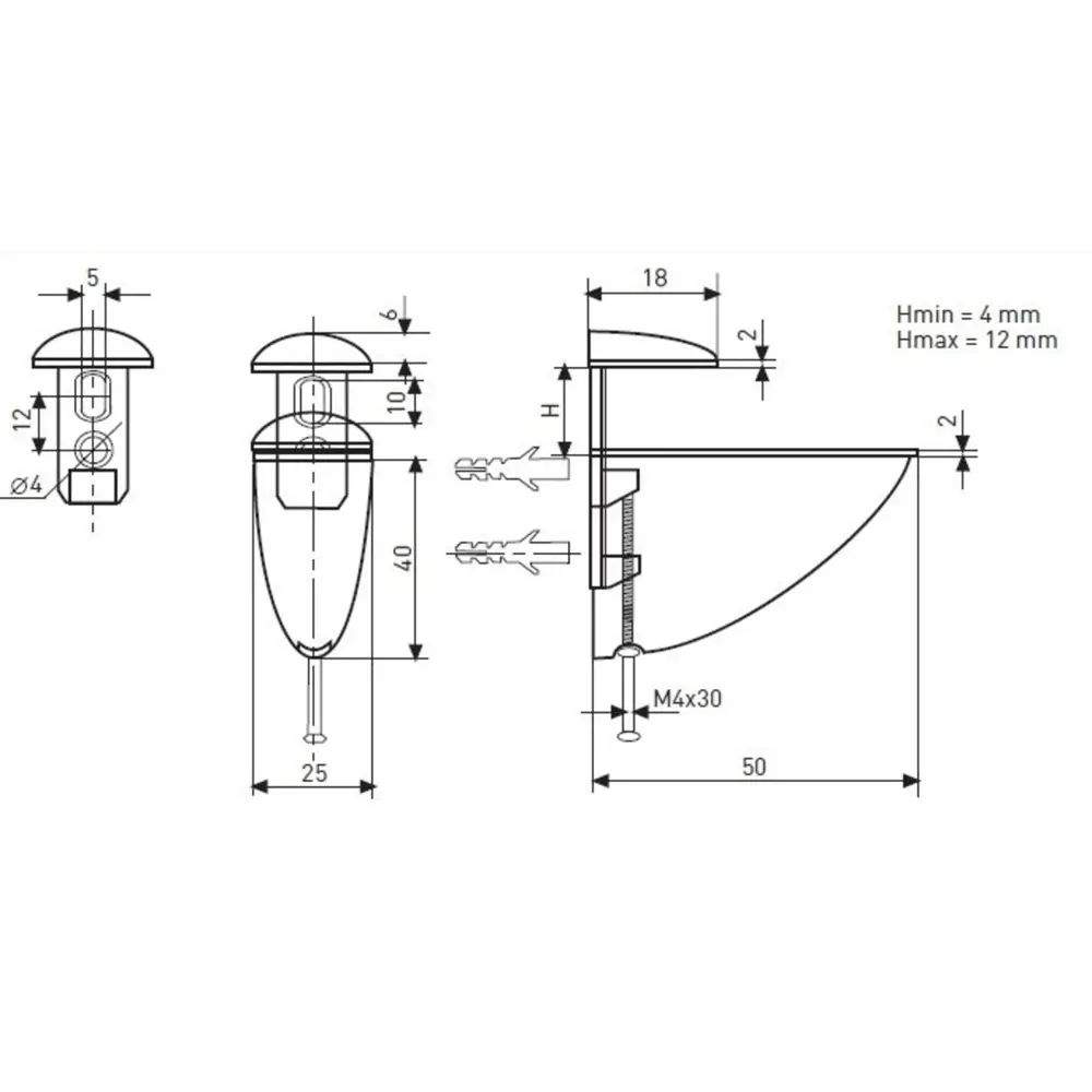 Полкодержатель Jet Пеликан для стеклянных и деревянных полок 89124178 STLM-0078674 - Вид №2