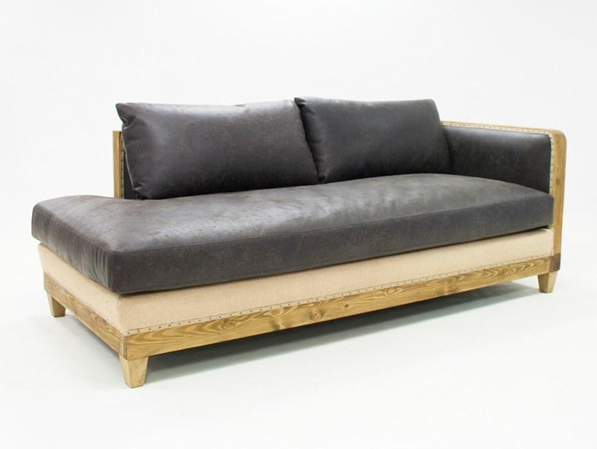 CREARTE COLLECTIONS Кожаная кушетка со вставками из джута на спинке Bambou essence 42 - Вид №1