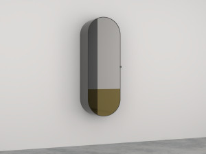 SPELCLSX-OC Зеркальный Elio шкафчик с крашенным корпусом и двухцветным зеркалом (нижняя часть – oro), открывание слева cielo Arcadia