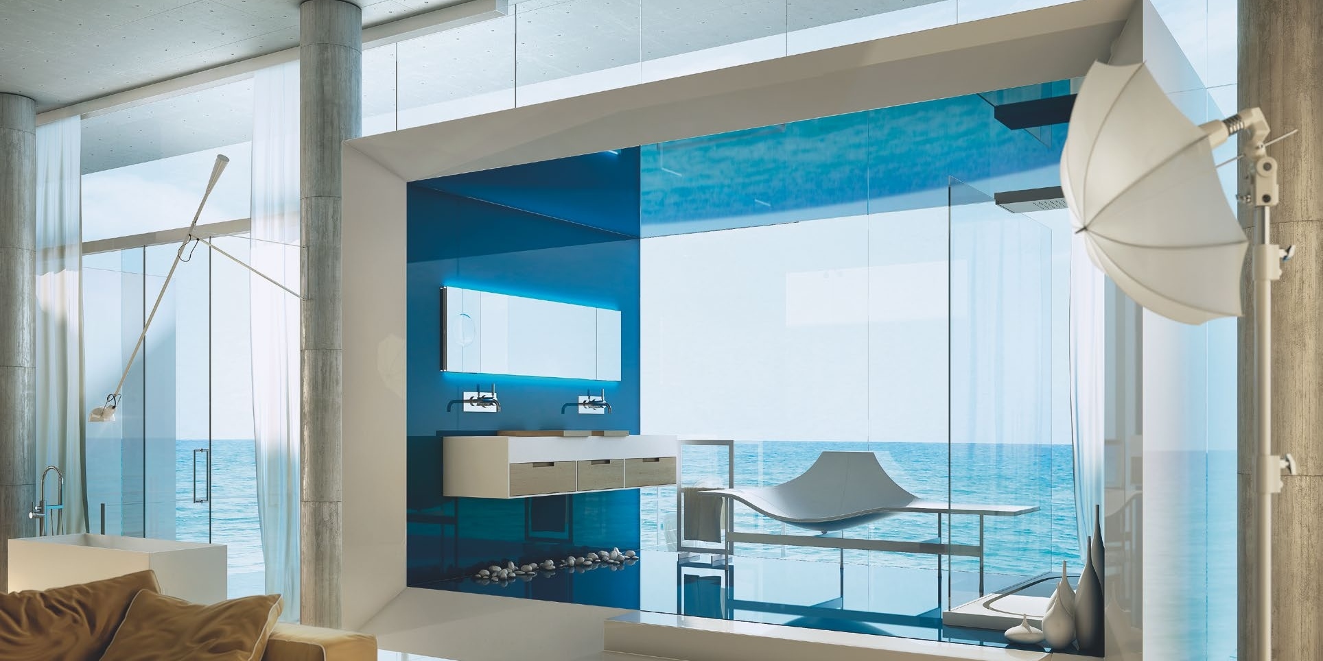 Moma Design Зеркало настенное со створками 1800х500 Mirr Make Up MIRRMAKEUP18050 - Вид №1