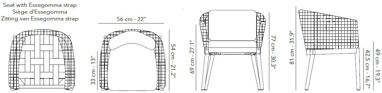 Стул из тикового дерева с подлокотниками Jardinico круглый ARCH-00140990 - Вид №3