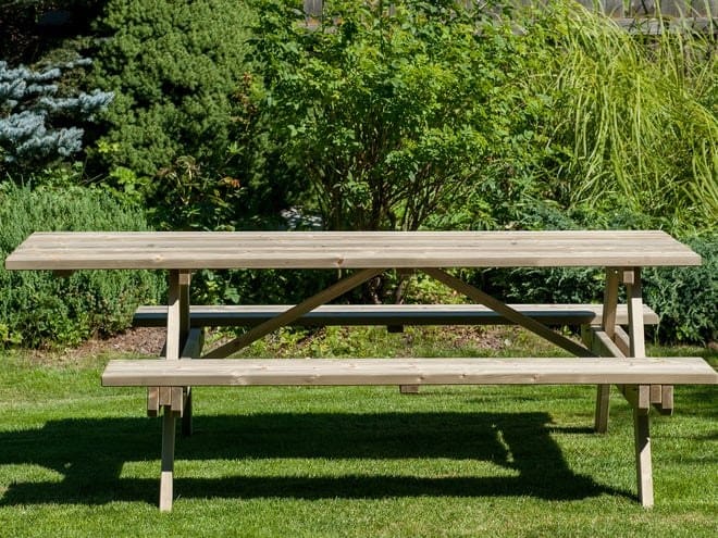 Деревянный стол для пикника с местом для инвалидов Pircher Double Face ARCH-00025712