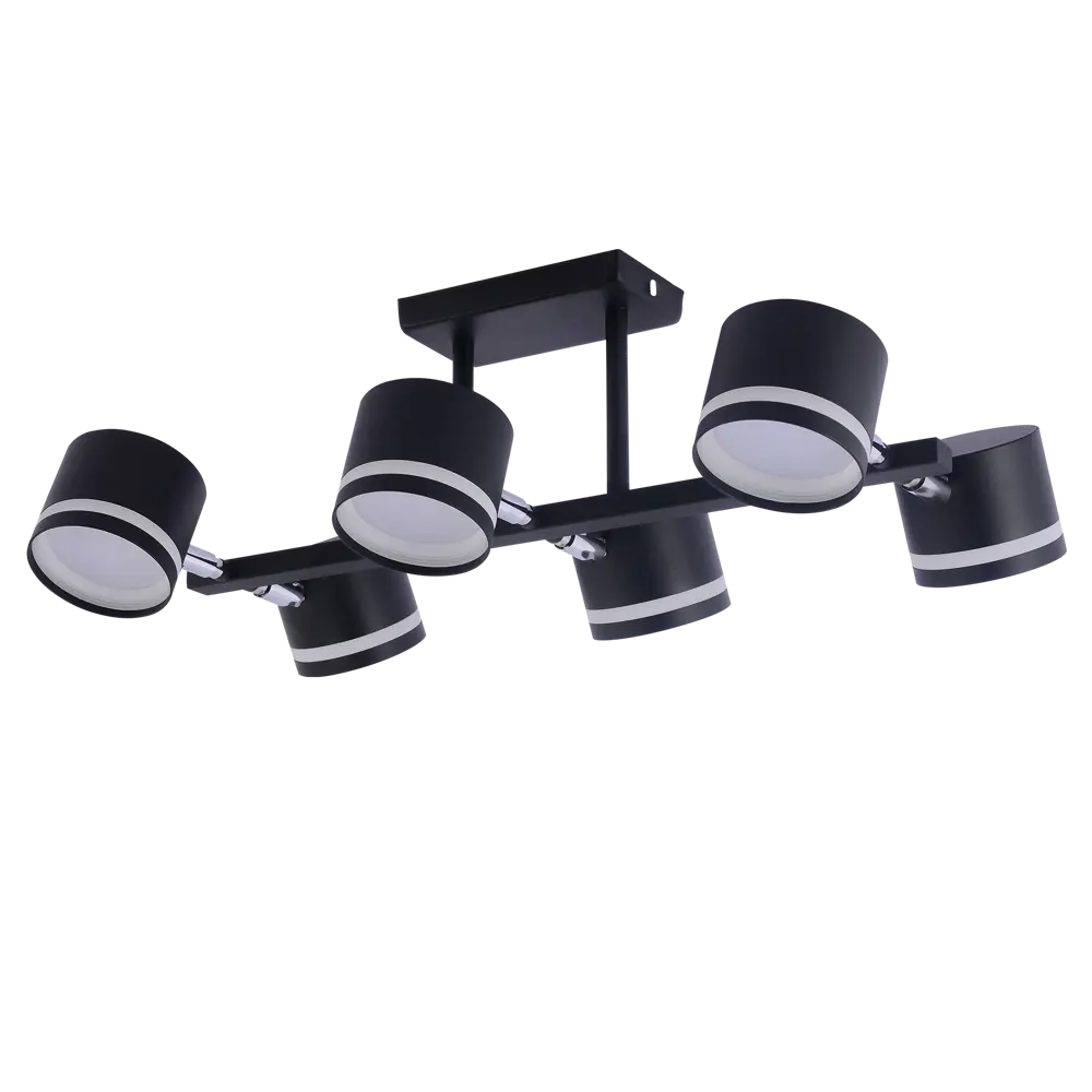 Люстра на штанге Talco 6 ламп 15 м² цвет черный SCHAFFNER STLM-2056820 - Вид №2