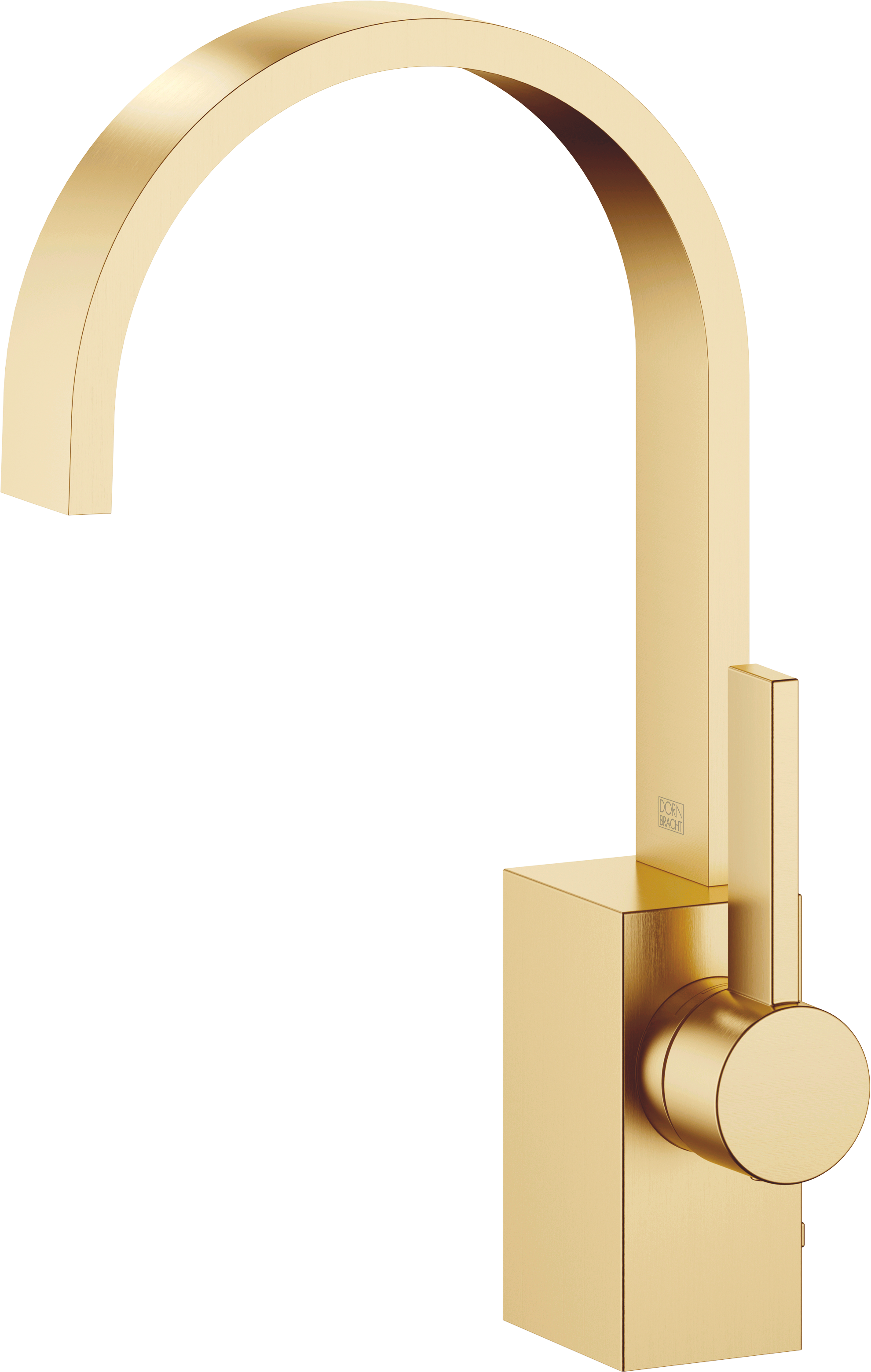 MEM Смеситель для раковины, однорычажный, с донным клапаном - матовая дюрбрасс (золото 23 карата)