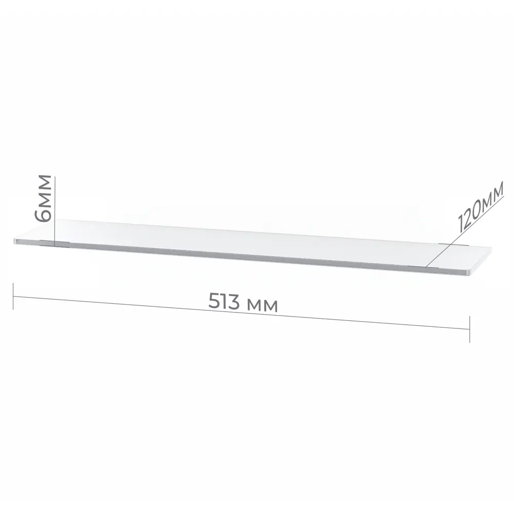 Стеклянная полка OMEGA GLASS для ванной комнаты 12×51 см 88016391 NNSP STLM-0976447 - Вид №4