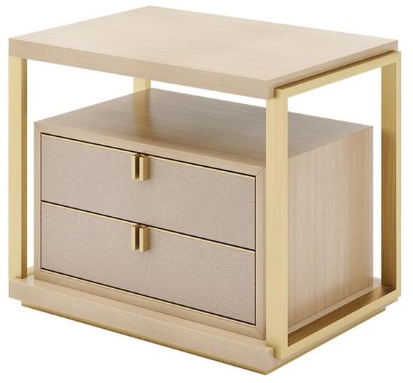 FRATO Прямоугольная прикроватная тумбочка из латуни с ящиками Lexton Ffu020010aaz  - Вид №1