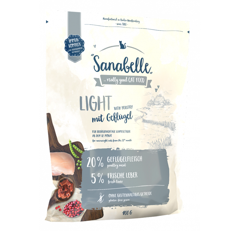 Т0042578 Корм для кошек Light для снижения веса сух. 400г SANABELLE 