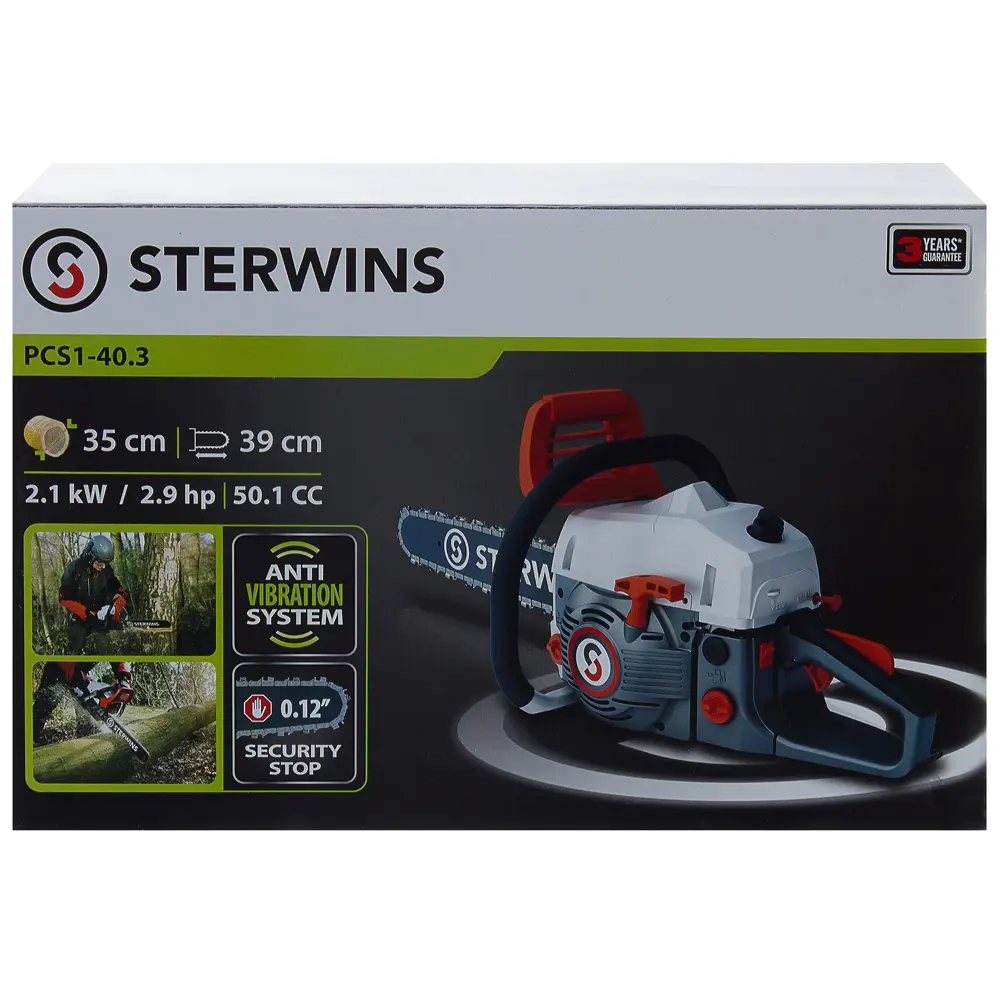 Пила бензиновая цепная Sterwins 50.1 СС шина 40 см 18594433 STLM-2143315  - Вид №5
