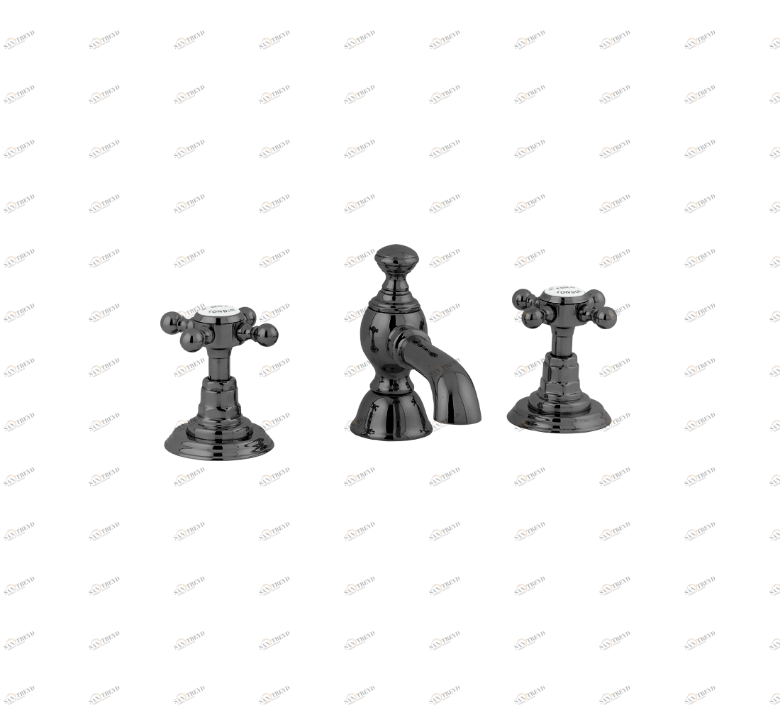 Gentry Home Смеситель для раковины мостик на 2 отверстия 200мм Mayfair Темный никель GH102129