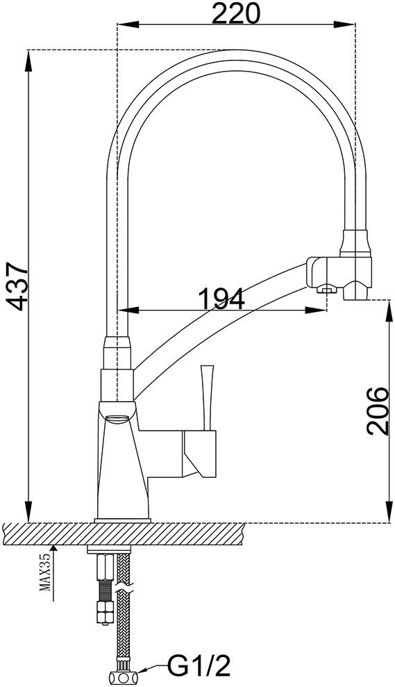 Смеситель ZorG Sanitary ZR 354-6 YF для кухонной мойки, хром - Вид №1