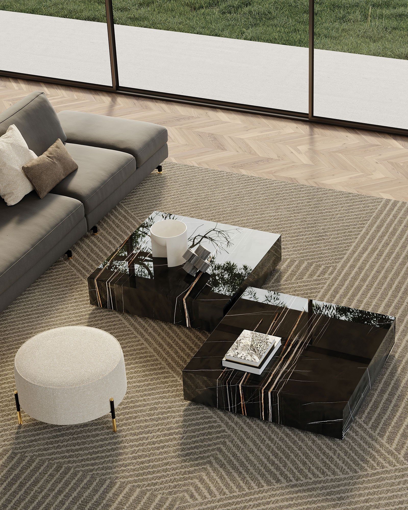 Низкий журнальный столик из керамогранита Frigerio Миллер ARCH-00059536 - Вид №1