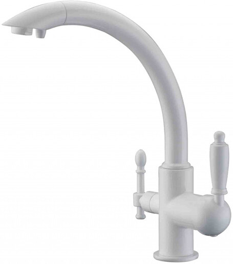 Смеситель ZorG Clean Water ZR 314 YF-33 WHITE для кухонной мойки, белый