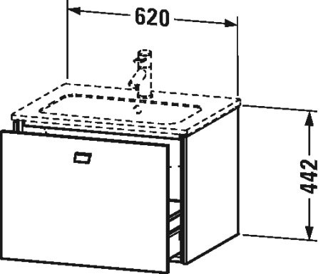 BR400104949 Brioso Тумбочка подвесная Графит матовый, декор Duravit - Вид №1