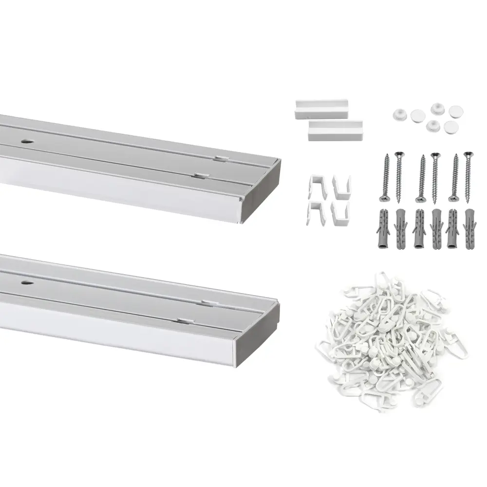 Карниз двухрядный Inspire 480 см пластик цвет белый 89345385 STLM-2200312  - Вид №3