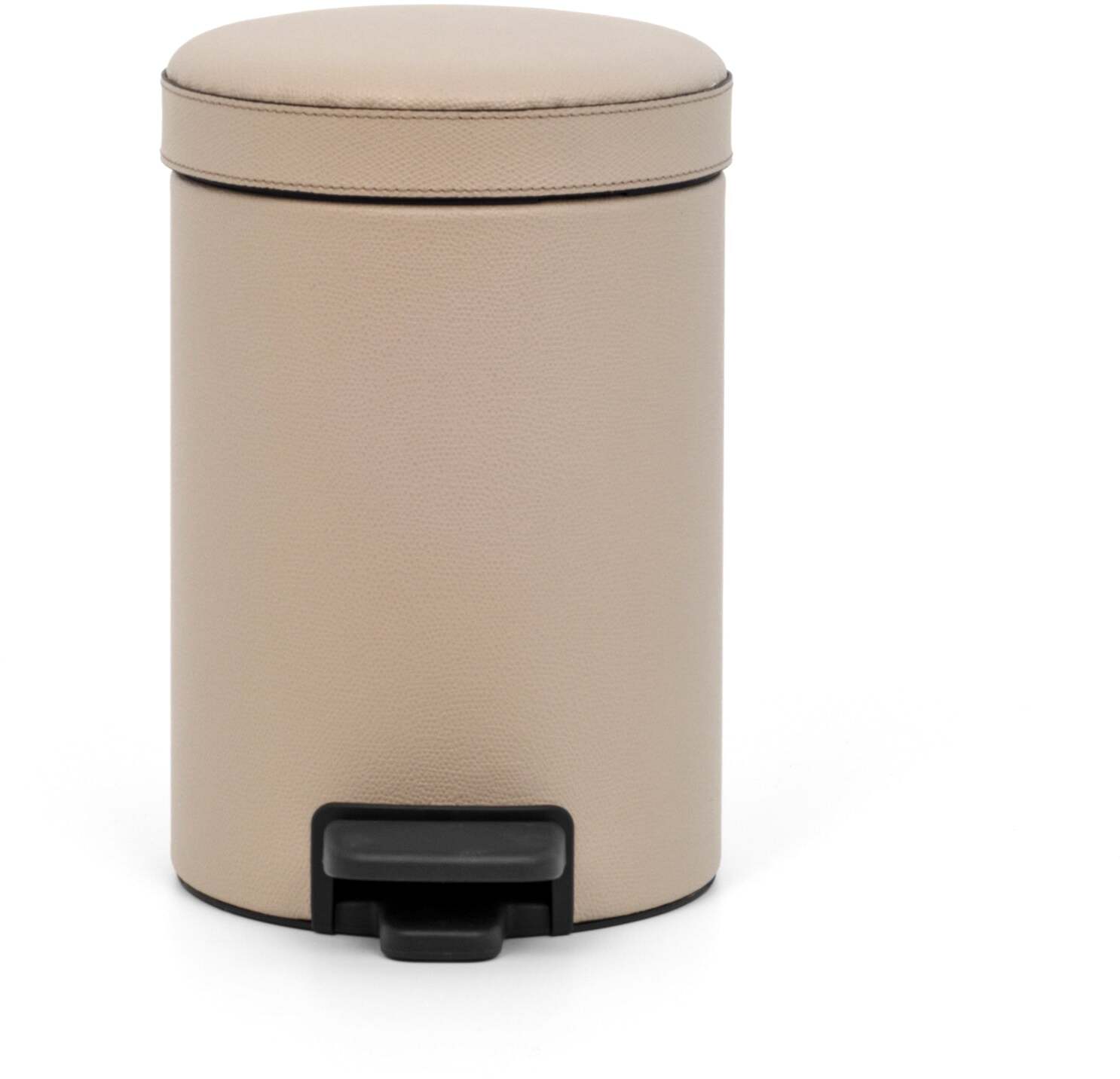 Круглая корзина с педалью - Ø 17,5 X H26 см / зернистая кожа_earth