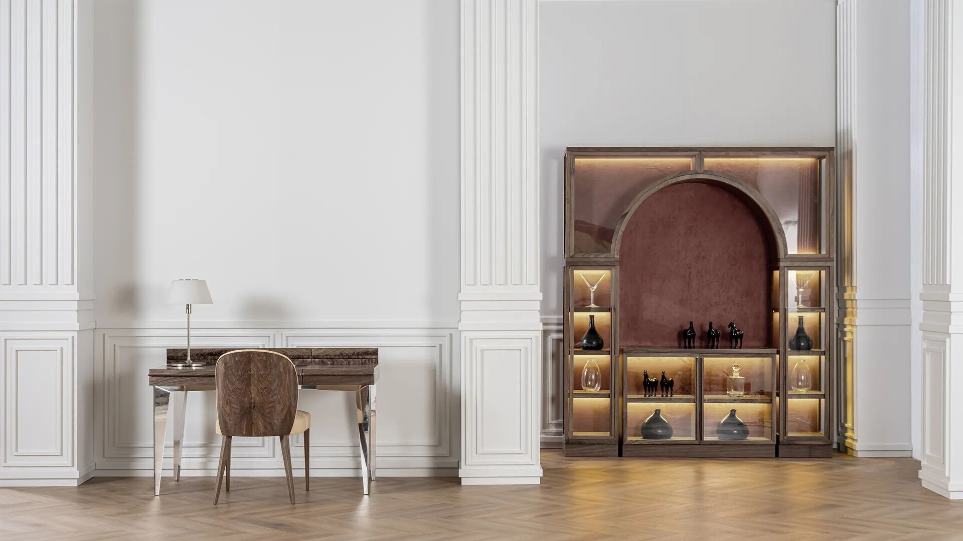 Витрина из дерева и стекла со встроенным освещением Mobi BOLOGNA ARCH-00115683 - Вид №3