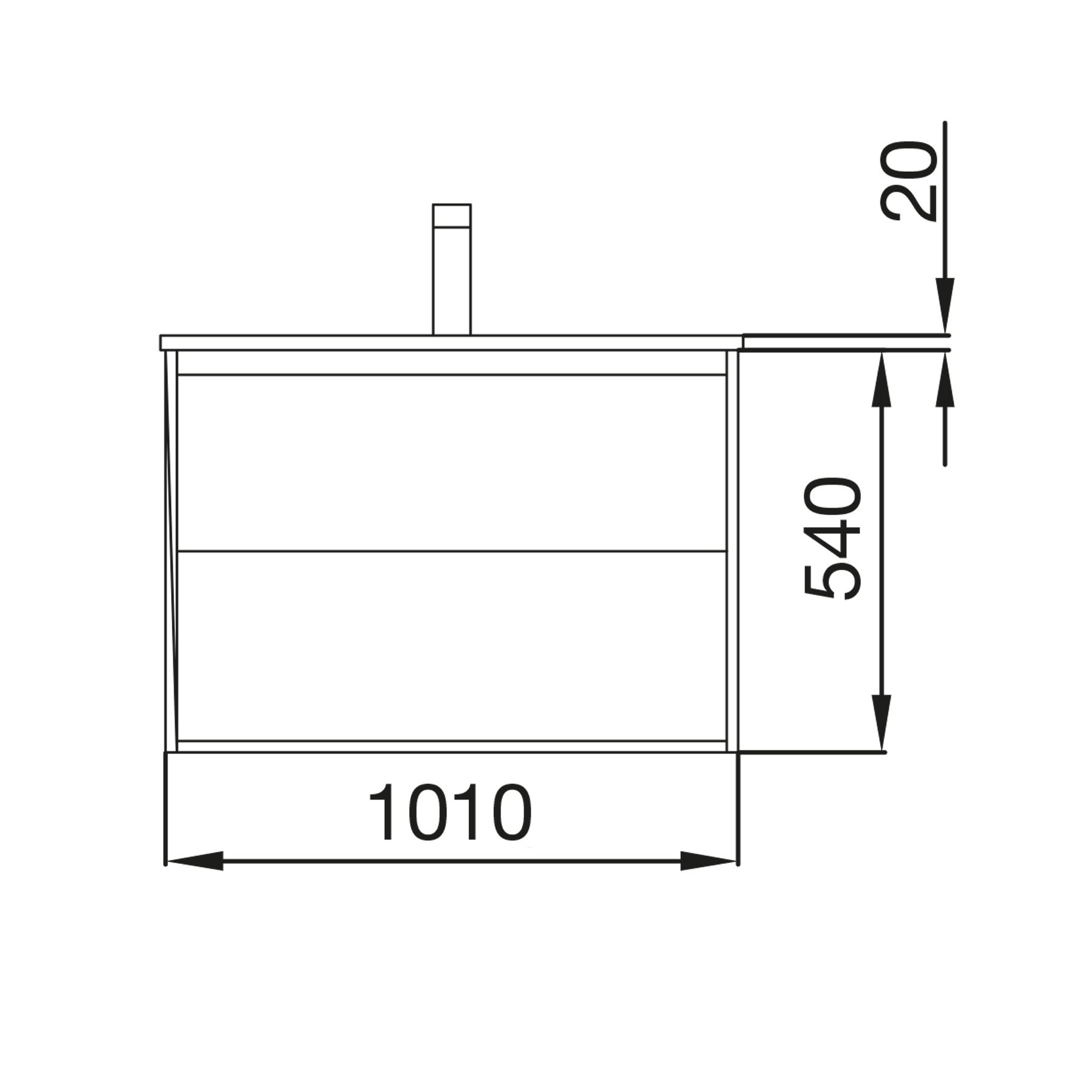 81293 SALGAR Мебель для умывальника NOJA 1000 1 ящик 1 место WHITE GLOSS LACQUERED + Раковина Глянцевый белый - Вид №1