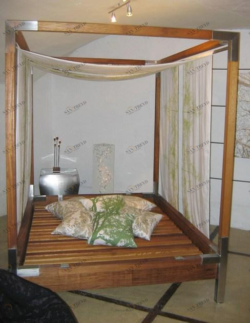ICI ET LÀ Деревянная кровать с балдахином Handmade metal furniture by ici et là sun-id-1432046