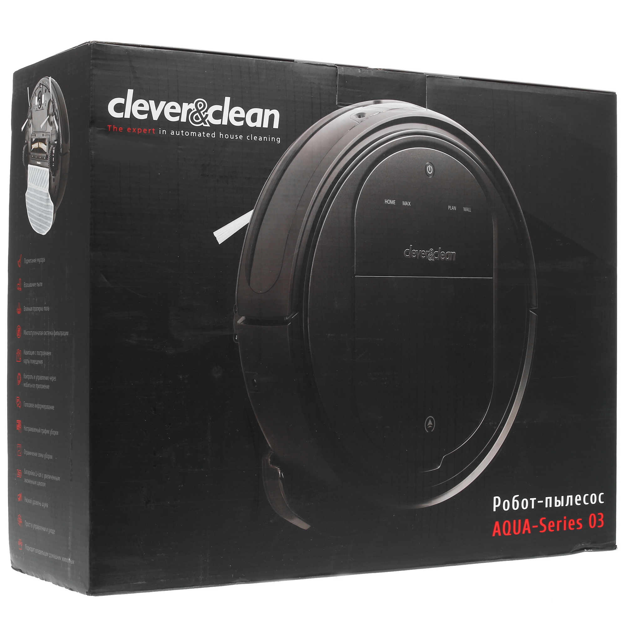 8140862 Робот-пылесос Clever&Clean AQUA-Series 03 черный STDN-0101489 - Вид №11