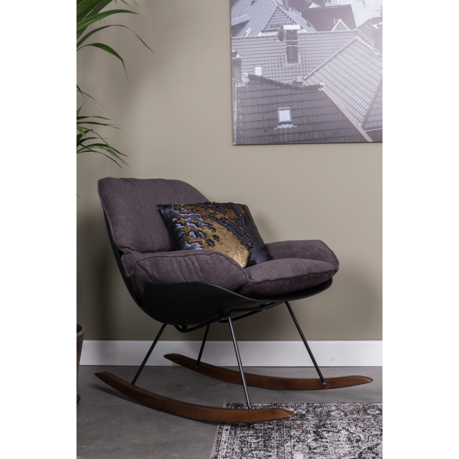 Лаунж кресло-качалка Rocky темное White Label Living 3100053 - Вид №2