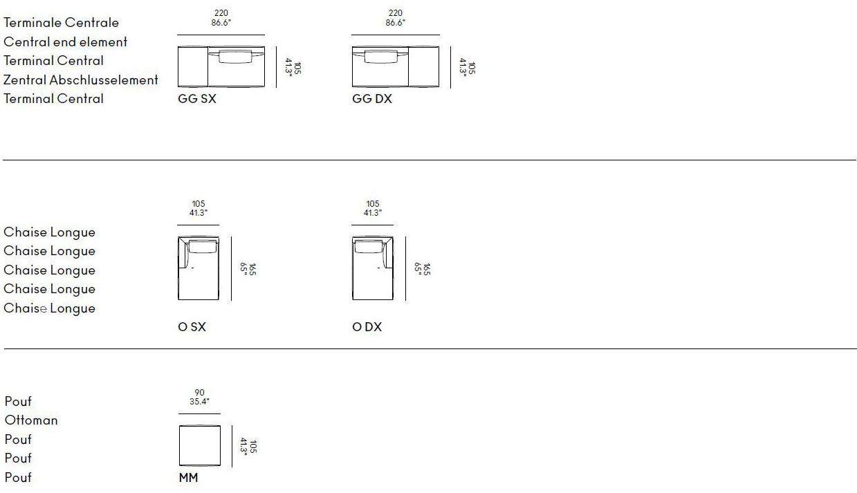 Casamania & Horm Модульный диван со съемным чехлом из ткани или кожи Coleman sun-id-1501594 - Вид №11