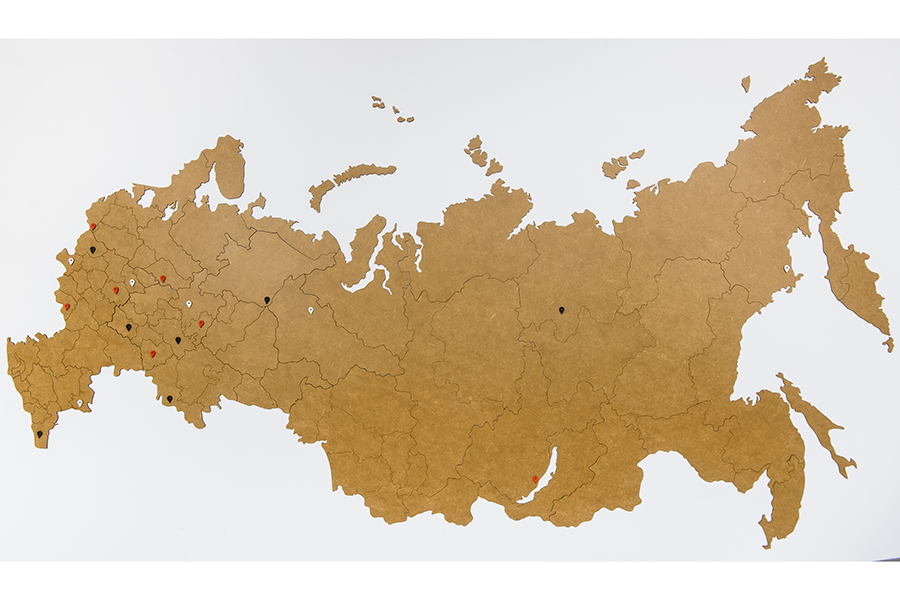 19-24 Карта-пазл wall decoration "российская федерация, 98х53 см коричневая Mimi  - Вид №17