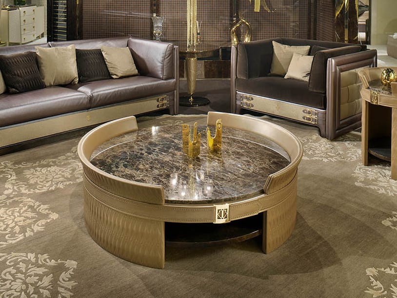 Мраморный круглый низкий журнальный столик Turri номер три ARCH-00058707 - Вид №1