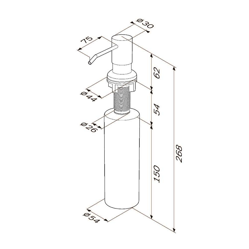 A8437111 кухонный диспенсер сатин AM.PM X-Joy  - Вид №2