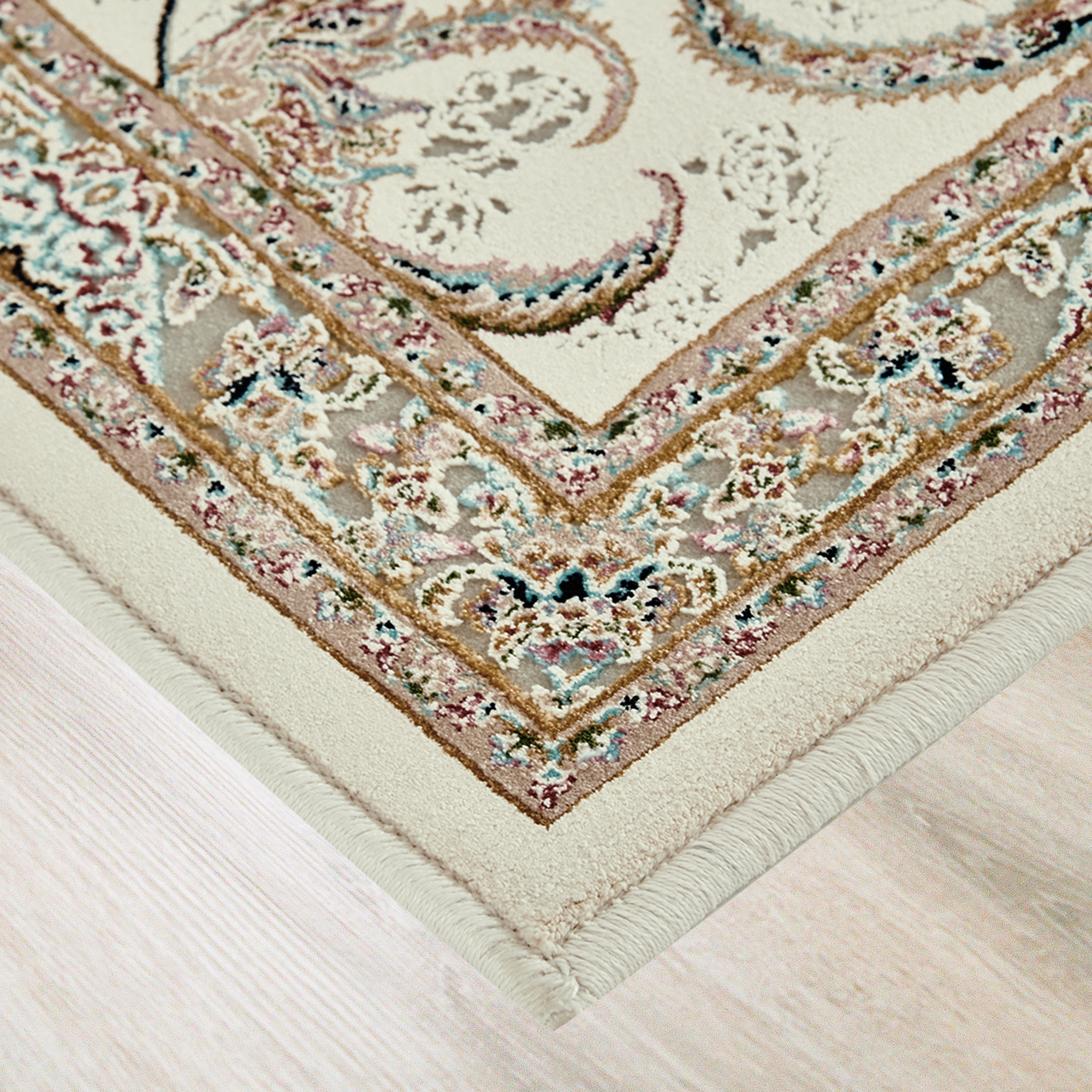 86370489 Ковер полиэстер Viyana 50х80 см цвет кремовый STLM-0068231 Santreyd  - Вид №1