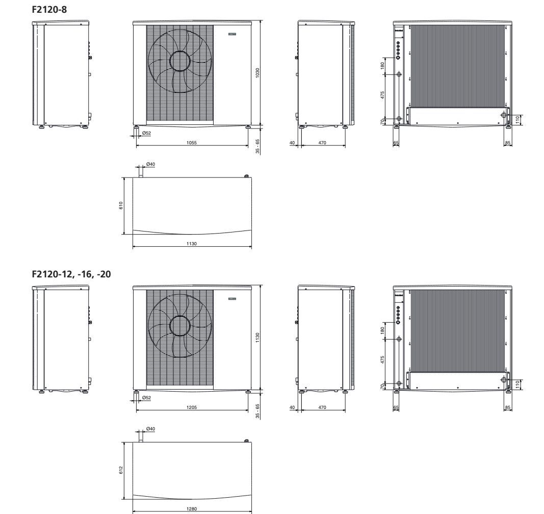 Воздушный/водяной тепловой насос NIBE F2120 ARCH-00124740 - Вид №2