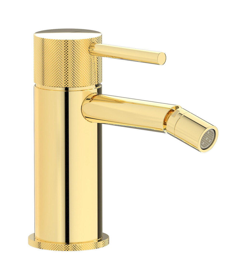 Смеситель для биде на 1 отверстие в комплекте с донным клапаном. WE ARE IB id220ii Pale Gold Industria