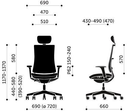 profim 5-спицевое кресло руководителя с подголовником Violle sun-id-1393895 - Вид №4