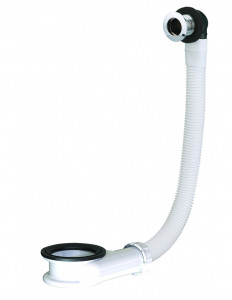 598400 001 00  Универсальный комплект перелива для умывальника, крышка Д. 24 мм, белый полипропилен, хромированная отделка Valentin Хром