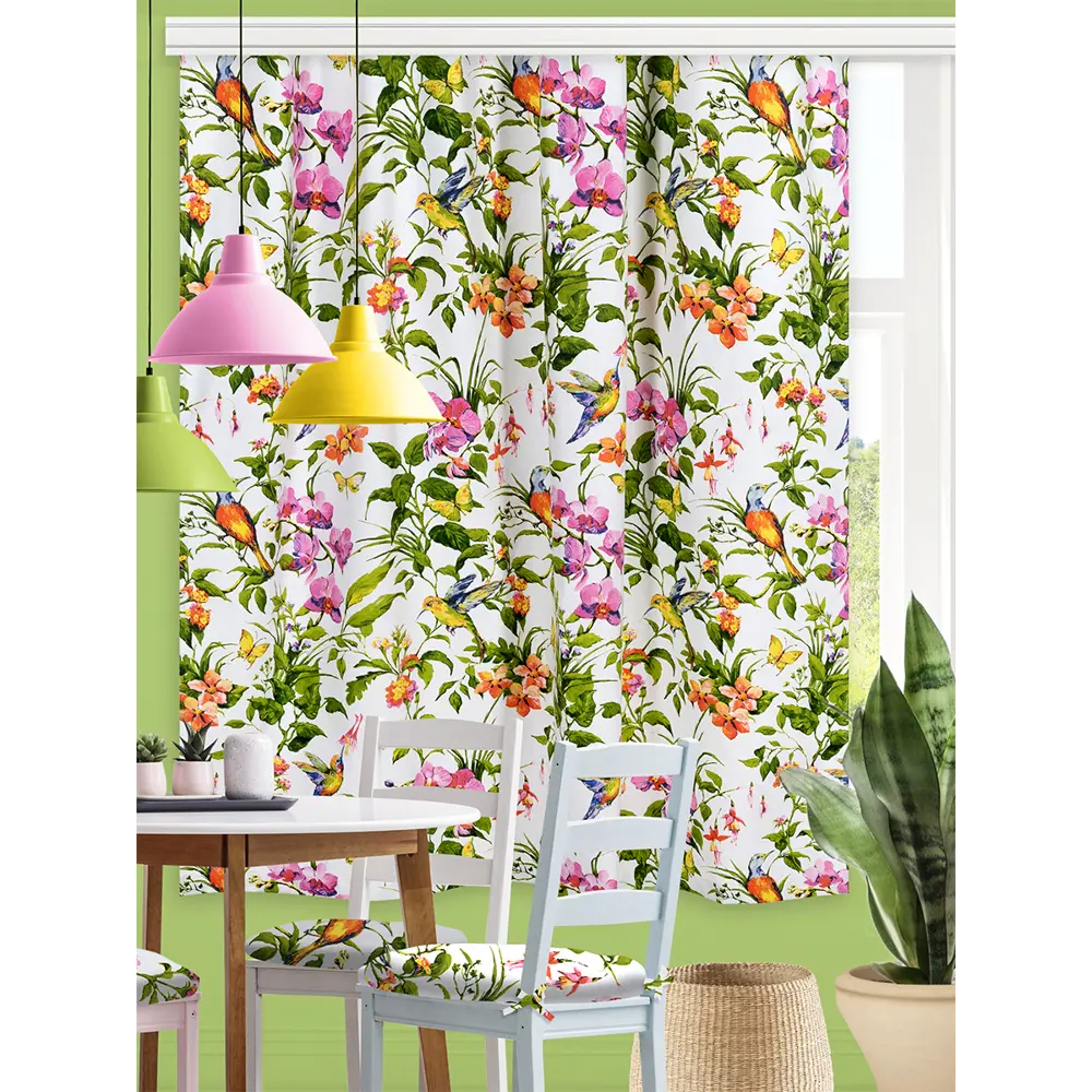 Штора на ленте для кухни Колибри 136x180 см цвет мультиколор 89076486 STLM-2052967 Altali 
