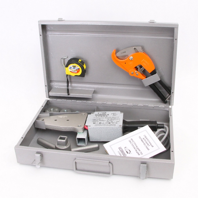 Набор монтажный GM Cobra EKONOMIK для сварки PPR-труб 1500 Вт 16-63 мм, насадки 20-40 мм, резак, рулетка GM0008 - Вид №1