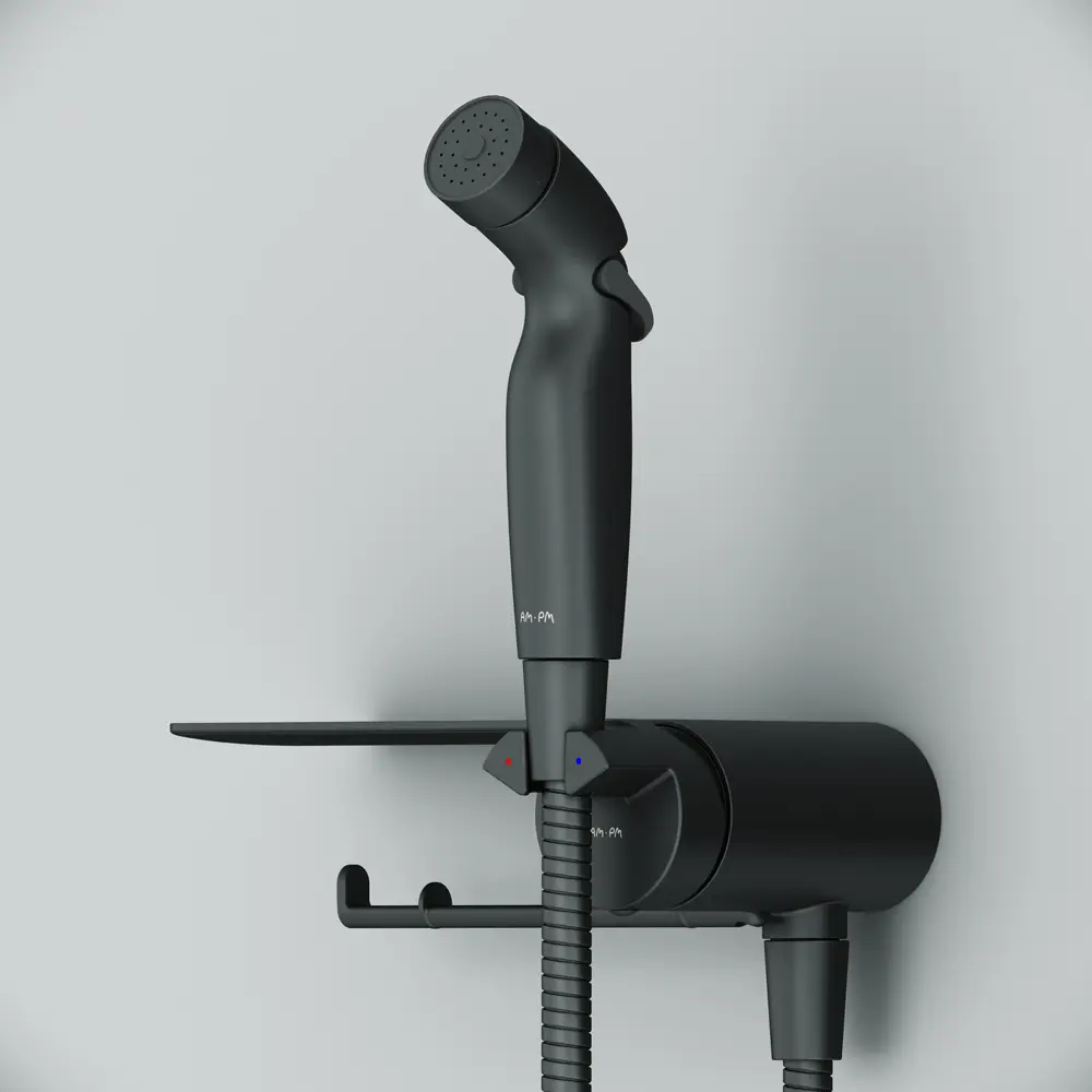 89346491 Гигиенический душ AM.PM Flash F0H9H822 набор со смесителем цвет черный матовый STLM-0987978  - Вид №8