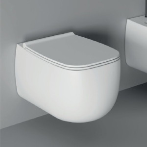 33120101.01 Подвесной унитаз 550х335х450 мм Alice Ceramica Nur безободковый выпуск в стену Белый глянцевый