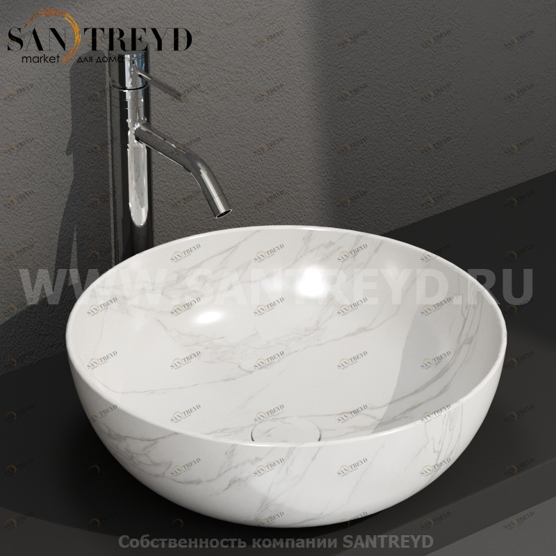 B6T45AC Накладная раковина на столешницу  круглая Ceramica Globo T-EDGE